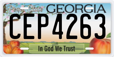 GA license plate CEP4263