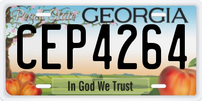 GA license plate CEP4264