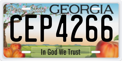 GA license plate CEP4266