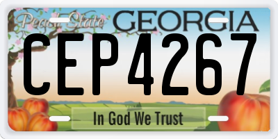 GA license plate CEP4267