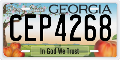 GA license plate CEP4268