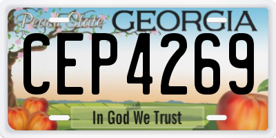 GA license plate CEP4269