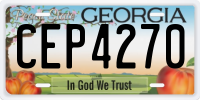 GA license plate CEP4270