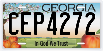 GA license plate CEP4272