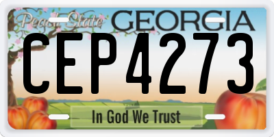 GA license plate CEP4273