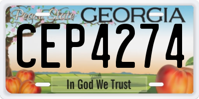 GA license plate CEP4274