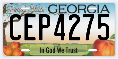 GA license plate CEP4275