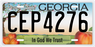 GA license plate CEP4276