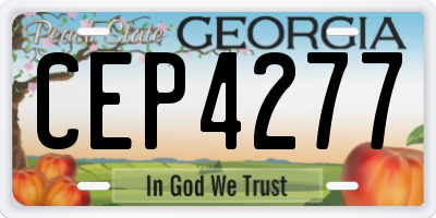 GA license plate CEP4277