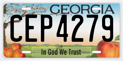 GA license plate CEP4279