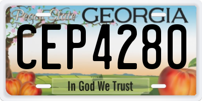 GA license plate CEP4280