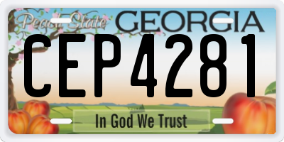 GA license plate CEP4281