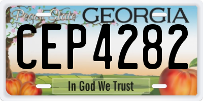 GA license plate CEP4282