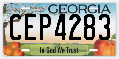 GA license plate CEP4283