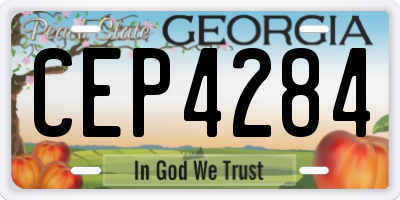 GA license plate CEP4284