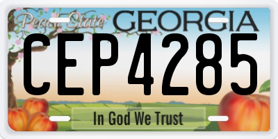 GA license plate CEP4285