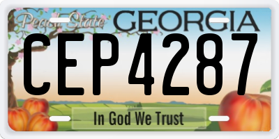GA license plate CEP4287