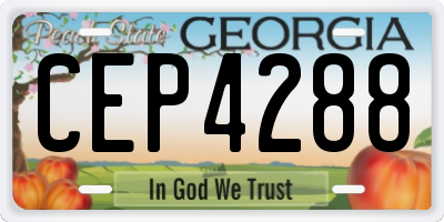 GA license plate CEP4288
