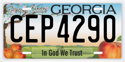 GA license plate CEP4290