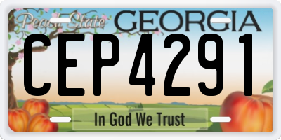 GA license plate CEP4291