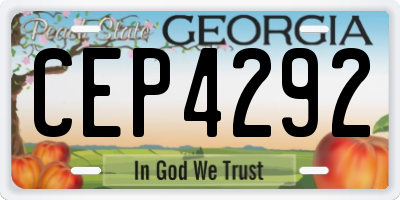 GA license plate CEP4292