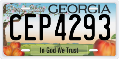 GA license plate CEP4293
