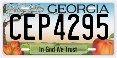 GA license plate CEP4295