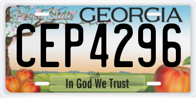 GA license plate CEP4296