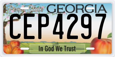 GA license plate CEP4297