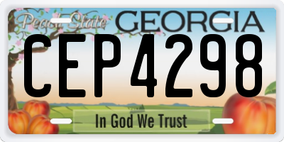 GA license plate CEP4298