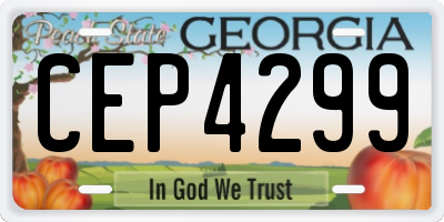 GA license plate CEP4299