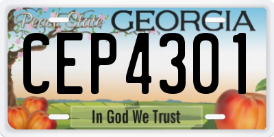 GA license plate CEP4301