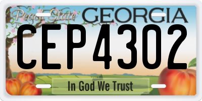 GA license plate CEP4302