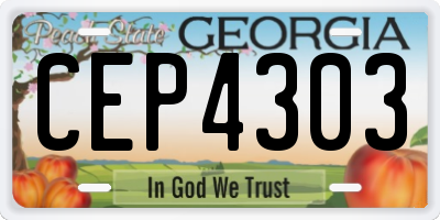 GA license plate CEP4303