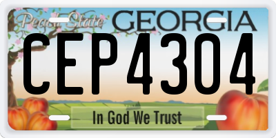 GA license plate CEP4304
