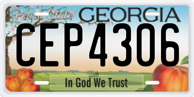 GA license plate CEP4306
