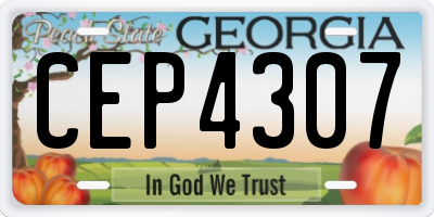 GA license plate CEP4307