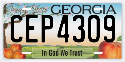 GA license plate CEP4309