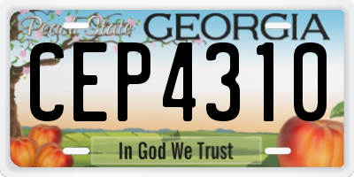 GA license plate CEP4310