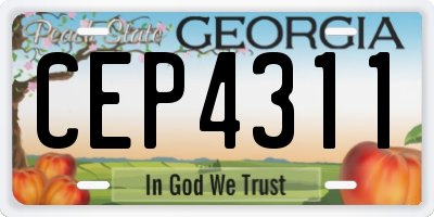 GA license plate CEP4311