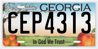 GA license plate CEP4313