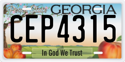 GA license plate CEP4315