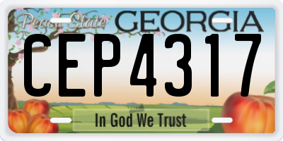GA license plate CEP4317