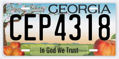 GA license plate CEP4318