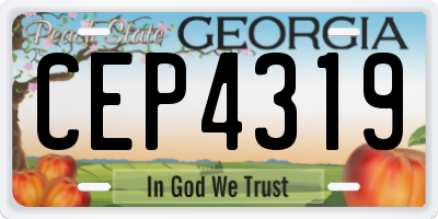 GA license plate CEP4319
