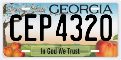 GA license plate CEP4320