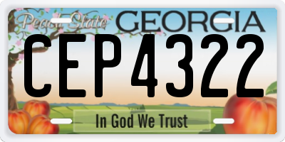 GA license plate CEP4322