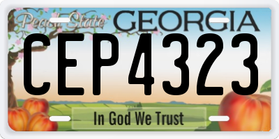 GA license plate CEP4323