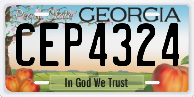 GA license plate CEP4324