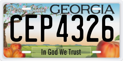 GA license plate CEP4326